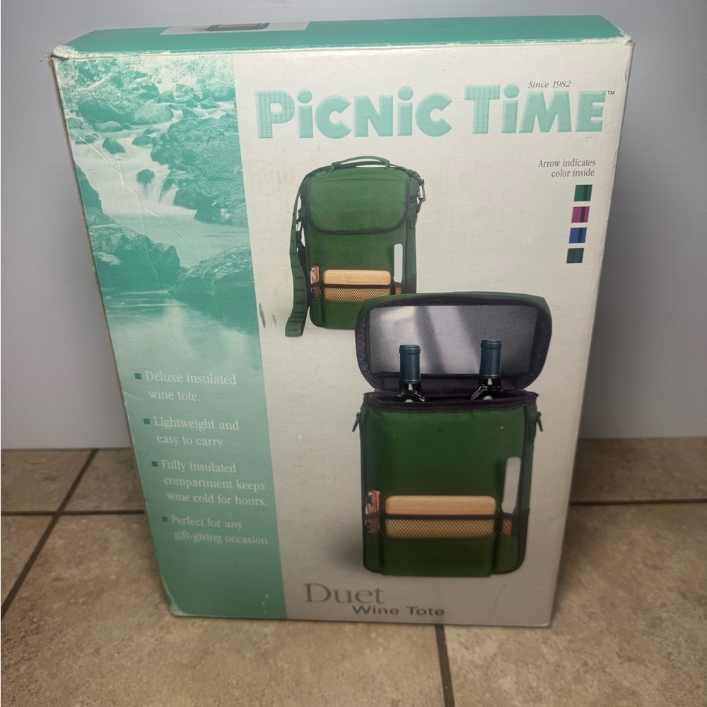 Picnic Time Duet Wine🍷 & Cheese 🧀 Insulated Cooler Tote Camping Picnic Beach